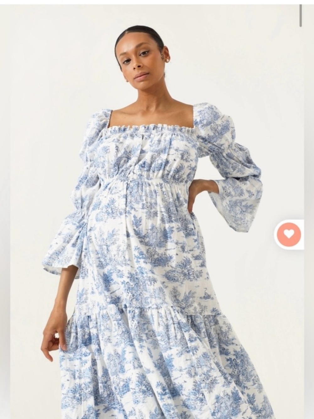 Nothing Fits But Midi Dress - White & Blue (S/M) - Picture 2 of 8